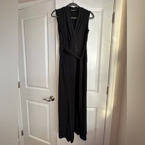 New York & Company Black Sleeveless Wrap-Style Maxi Dress